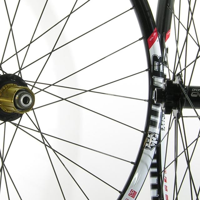 Custom wheel: Hope Pro 2 Evo Black hubs, WTB I25 Black rims, DT Competition Black spokes
