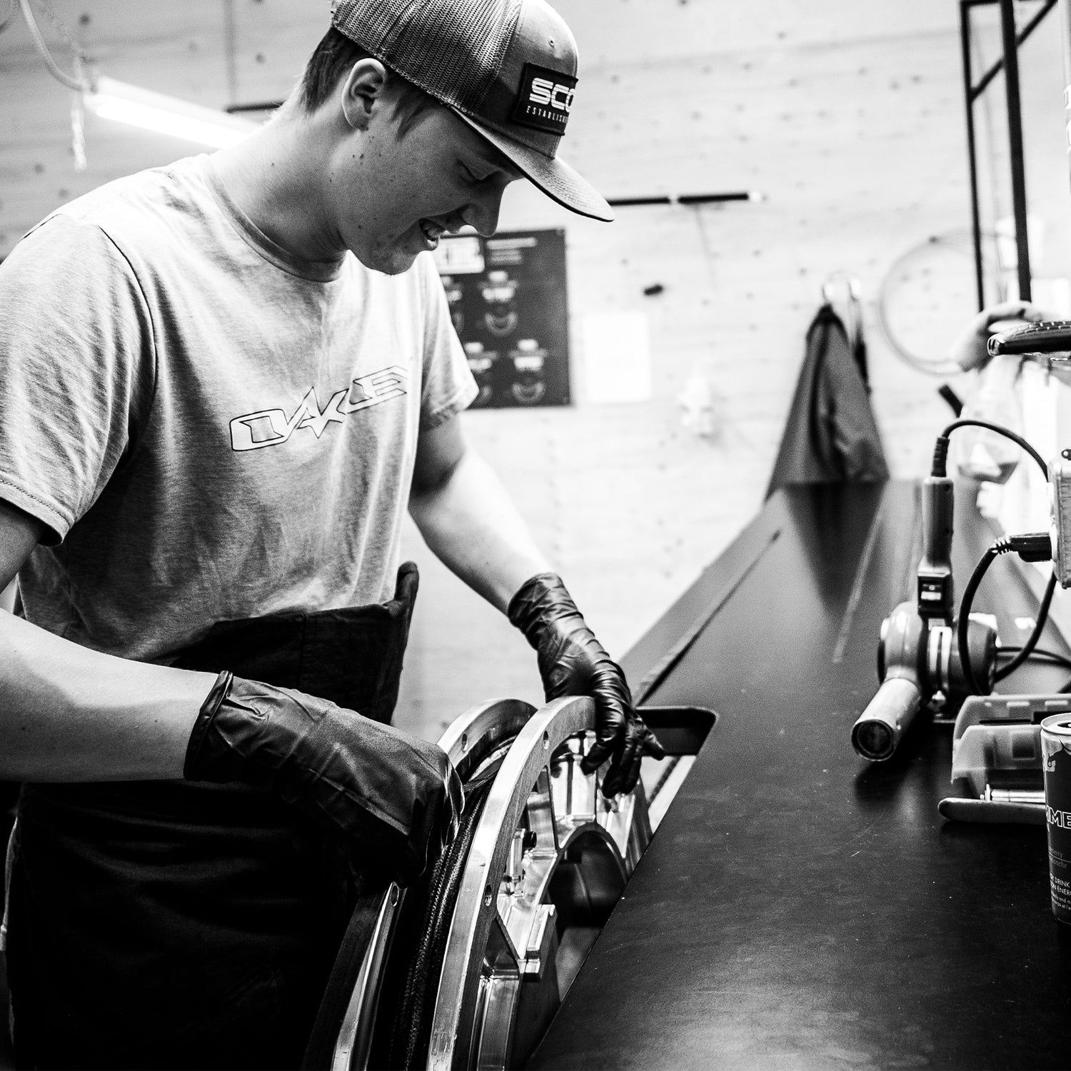 Convergence carbon rim being hand-laid in Kamloops, BC (Industry Nine About page)